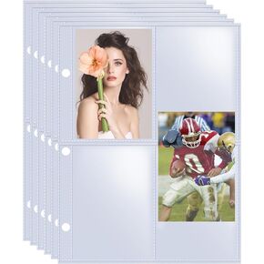 70 Pack 560 Pockets 2.5x3.5 4 Pocket Card Binder Sleeves, Trading Card Sleeves for A5 3 Ring Binder, Double-Sided, Ultra-Clear Removable Game Baseball Football Card Holder for Card Holder Album