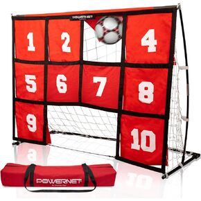 PowerNet Numbered Soccer Target Goal | 6x4 FT | Great for Accuracy Training | 10 Numbered Zones | Perfect for Solo or Team Training