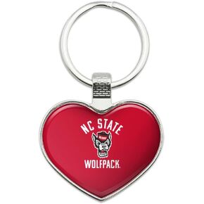 GRAPHICS & MORE NC State Wolfpack Keychain Heart Love Metal Key Chain Ring