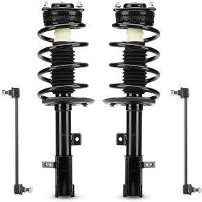 Front Struts w/Coil Spring Shock Absorber Assembly + Sway Bar End Links for 2008-2014 Dodge Avenger, 2007-2010 Sebring 2.4L Sedan 171130 171131 K80258 (4pc)