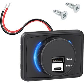 Linkstyle 1PCS منفذ USB 12V، مقبس USB C، ترقية المزدوج PD3.0 وQC3.0 24W منافذ USB للسيارة، مقاوم للماء 12V / 24V نوع C USB منفذ الطاقة لRV البحرية دراجة نارية قارب عربة الغولف in Kuwait