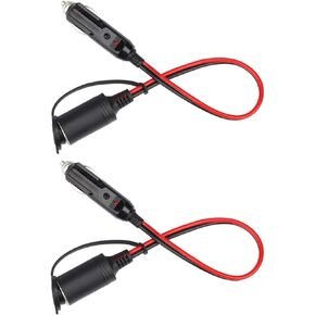 2 Pack 12V Cigarette Lighter Extension Cable 1Ft Male Plug to Female Socket 16AWG Car Charge Cord (Male to Female)