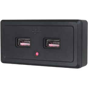 منفذ USB RV، مقبس شاحن سيارة USB مزدوج المنفذ 12 فولت 24 فولت مع ضوء مؤشر وغطاء، مخرج طاقة مثبت على لوحة مقاومة للماء للحافلات ATV RV قارب شاحنة السيارات عربة الغولف البحرية (الضوء الأحمر) in Kuwait