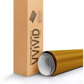 VViViD XPO Dry Carbon Fiber Gold 1 Foot x 5 feet Vinyl Wrap Roll with Air Release Technology
