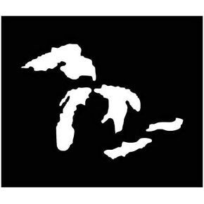 Great Lakes Vinyl Decal | White | Made in USA by Foxtail Decals | for Car Windows, Tablets, Laptops, Water Bottles, etc. | 4.5 x 3.2 inch