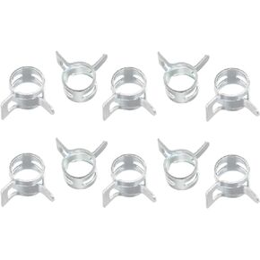 uxcell 20pcs 4mm Spring Band Type Action Fuel/Silicone Vacuum Hose Pipe Clamp Low Pressure Air Clip Clamp, Zinc Plated