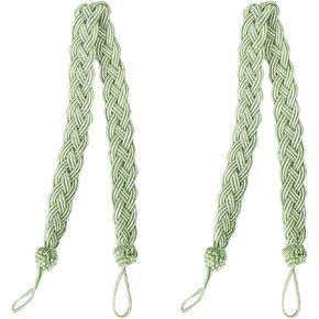 uxcell 2 Pack Curtain Tiebacks 23 Inch Curtain Holdbacks Window Tassels Tie Backs Clips Decorative Rope Curtain Holdback Holder, Green