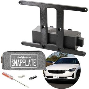 Polestar 2 No-Drill License Plate Holder, Front License Plate Mounting Kit, No Adhesives, Removable, License Frame - Fast, Easy, Grille-Safe - SnapPlate® Made in USA (Fits Polestar 2 2020-2024+ Only)