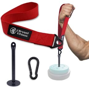 J Bryant Arm Wrestling Training Belt with Loading Pin, Wrist Forearm Muscle Strengthener Strap, Arm Wrestling Training Equipment with Carabiner, Home Gym Workouts Cable Machine Attachments
