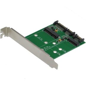 PCI/PCIe Mounting Adapter for 1 x mSATA SSD and 1 x NGFF M2 Key B (SATA III) SSD