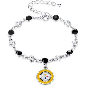 NFL Two Tone Crystal Bracelet | Sports Fan Jewelry Gift | Fashion Jewelry | Birthday for Women and Girls
