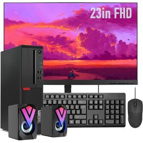 Lenovo ThinkCentre M910s SFF Desktop Computer with 23" FHD Monitor, Intel Core i5-6500 up to 3.6GHz, 16GB RAM, 512GB SSD, Wired Keyboard and Mouse, Speakers, Wi-Fi, Windows 10 Pro(Renewed)