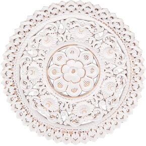 لوحة فنية جدارية خشبية معلقة على شكل زهور، ديكور حائط ميدالية، لوحة جدارية منحوتة MDF بيضاء منحوتة لغرفتك أو مكتبك، 30.48 سم × 30.48 سم in Kuwait