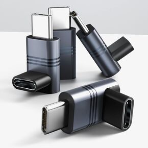 UseBean 90 Degree USB C Right Angle Adapter, (4-Pack) Up&Down PD 100W 20Gbps USB Type-C 3.2 Gen2 Male to Female 4K Video Extended Extender,USB-C Extension for Steam Deck,Switch,MacBook Pro/Air