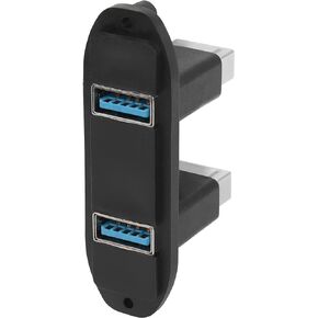 QIANRENON Dual USB 3.0 Panel Connector Adapter 2 Port USB3.0 Female to Female Panel Mount Coupler Extender Receptacle, for Fixing on Equipment Panels desktops Wall