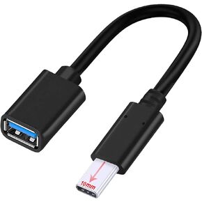 USB C to USB 3.0 Adapter, 10mm Tip Type C OTG Cable compatibel with iPhone 15 Plus,MacBook Pro|Galaxy Tab S9 A9+ S24 S23 S22 Ultra |Blackview||Doogee|Ulefone|Oukitel Rugged Phones Tablets