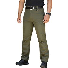 NAVEKULL Men's Snow Ski Outdoor Pants Fleece Lined Softshell Waterproof Tactical Cargo Pants Hiking Snowboarding Trouser