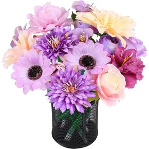 Flower Pens:Leery Mixed Purple Rose & Peony Ballpoint Pens,16Pieces Valentine's Day Plush Rose & Daisy Pens for Birthday Party Wedding Mother Girlfriend Wife Office Supplies