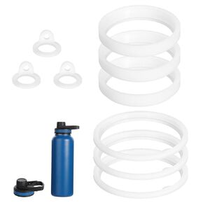 9pcs (3 Sets) Silicone Water Bottle Gaskets/Rings/Seals for Thermoflask, Rubber Replacement Parts Accessories for Thermoflask 40oz Straw Lid, Chug Spout, Chug Lid