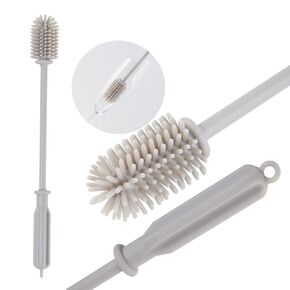 Bottle Brush Cleaner BPA Free Short Handle Green Narrow Neck Container Portable Straw Cleaner Brush for Drinking Glasses, Baby Nipple, Wine Bottles