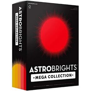 Astrobrights Mega Collection, Colored Cardstock, Sunny" 5-Color Assortment, 320 Sheets, 65 lb/176 gsm, 8.5" x 11" - MORE SHEETS! (91704)