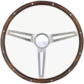 Grant 967-0 Classic Nostalgia Style Steering Wheel with Hardwood Grip and Brushed Stainless Spokes