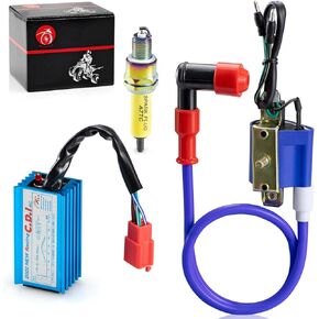5Pin AC CDI Ignition Coil and 10mm Spark Plug For 70cc 90cc 110cc ATV dirt bike