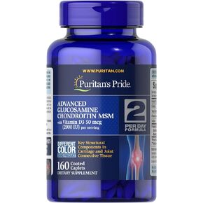 Puritan's Pride Glucosamine, Chondroitin & MSM-3 Per Day Formula by Puritan’s Pride, Caplet, 480 count