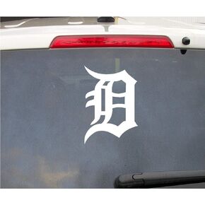 Detroit Michigan State 6" Tall D Initial Logo Symbol Die Cut Decal for Cars Laptops Tablets Skateboard - White Color
