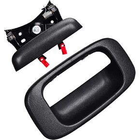 FAERSI Tailgate Handle Latch and Bezel Trim with Rod Clips Replacements for 1999-2007 Chevy Silverado GMC Sierra 1500 2500 3500 HD Pickup Truck, Replace OE# 15228539, 15997911, 15228541, 15228540