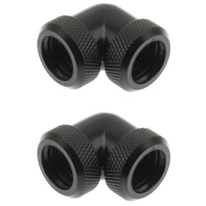 Water Cooling Fitting Black G1/4 90 Degree Rotary Elbow 14mm OD Hard Tube Quick Twist Connector with Three Seal O-Ring for PC Water Cooling Adapter System 2 Pcs in Kuwait