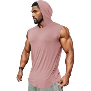 Runcati Mens Sleeveless Hoodies Workout Hooded Tank Tops Muscle Gym Bodybuilding Fitness Training T Shirts