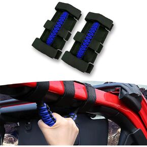 Kewucn 2 Pack Car Roll Bar Grab Handles Grip Handle, Easy to Install and Durable Grab Handle Set, Compatible with 1987-2023 Wrangler YJ TJ JK JKU JL JLU & Gladiator JT (Black)