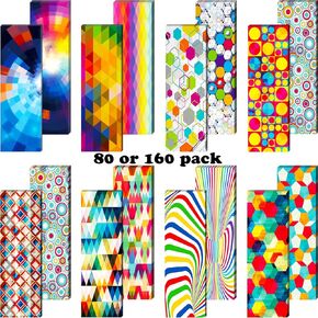 Optical Bookmarks Laminated Book Markers Creative Colored Bookmarks Reading Bookmarks for School Office Teacher Student Classroom Stationery Supply (80 Pieces)