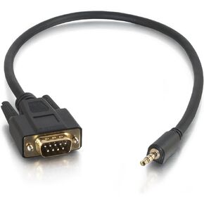 C2G 02444 Velocity DB9 Male to 3.5mm Male Serial RS232 Adapter Cable, Black (1.5 Feet, 0.45 Meters)