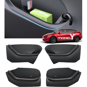 Complete Set Car Door Side TPE Storage Box Slot Tray Organizer Protector for Tesla Model 3 Accessories for Inside Storage - Latest Version
