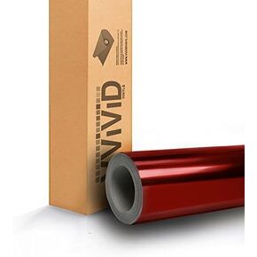 Red Mirror Chrome Cast Vinyl Wrap Self Adhesive Film Decal Air-Release Bubble and Air-Free 3mil-VViViD8 (3ft x 5ft)
