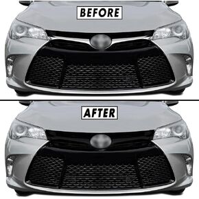 SlickMod Chrome Delete Blackout Vinyl Overlay for 2015-2017 Toyota Camry Front Grill Trim (Matte Black)