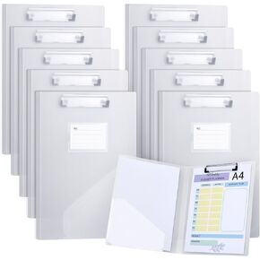 Clipboard Folder A4,10 Pcs Foldable Plastic Clipboards with Clip and Pocket,Covered Clipboard for Office