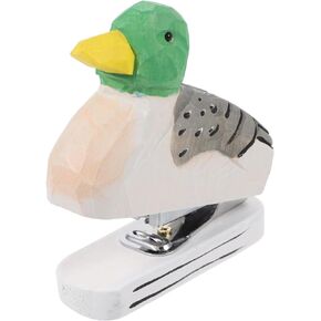 MAGICLULU Mini Desktop Stapler Funny Stationery Carved Wooden Stapler Paper Fasteners Stapler Paper Stapling Tool Ducks Animal Stapler Decorative Stapler White Goose Accessories Metal Office