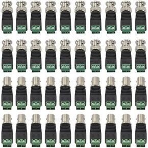 WMYCONGCONG 40 PCS 2.1x5.5mm Male Female DC Power Adapter Connector Camera Video BNC Male Female Balun Connector for Coax Cat5 CCTV