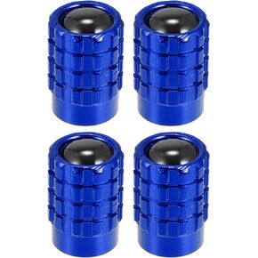 Motoforti Universal Tire Valve Stem Caps Valve Stem Covers for Car SUV Trucks Motorcycles,17mm, Aluminum Alloy, Black, 4pcs