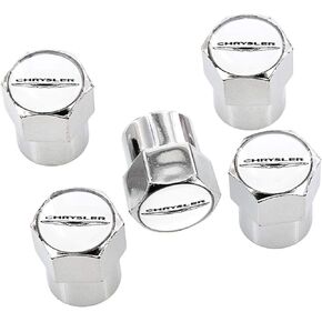 Chrysler Wordmark with Logo Black Finish ABS Plastic tire Valve caps (Black)