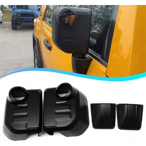 A Pair Black Car Mirror Caps for Toyota FJ Cruiser 2007-2021 2022, Side Rearview Cover, Tape Installation