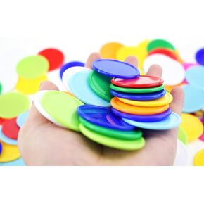 Counters 9 Colors,Plastic Learning Counter Math Teaching/Bingo Tokens/Poker Chips - Plastic Piece 37mm - 90 Pcs in Saudi Arabia