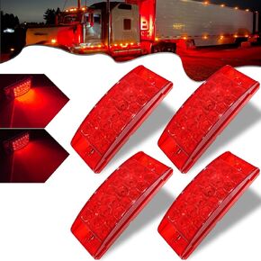 PSEQT 6'' Trailer Truck Marker Lights & Turn Signal Lights Amber LED Rectangle Clearance Pickup Lights Waterproof with 20 Diodes and High Low Brightness Side Tail Front Rear Lights