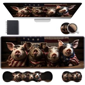Ergonomic Keyboard Wrist Rest & Mouse Pad Wrist Rest Set, 31.5"x 11.8" Large XXL Gaming Desk Pad Memory Foam Non-Slip Desk Mat for Office & Home, Floral Quote She Believed She Could So She Did
