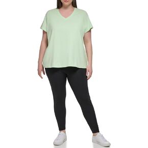 Calvin Klein Performance Women's Plus Embroidered V-Neck Short Sleeve T-Shirt