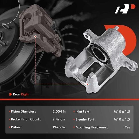 مجموعة فرجار قرص الفرامل A-Premium بدون دعامة متوافقة مع موديلات مختارة من Acura وHonda وIsuzu - CR-V 2002-2004، Odyssey 1995-1998، Legend 1991-1995، RL 1996-1998، Oasis - السائق الخلفي in Kuwait