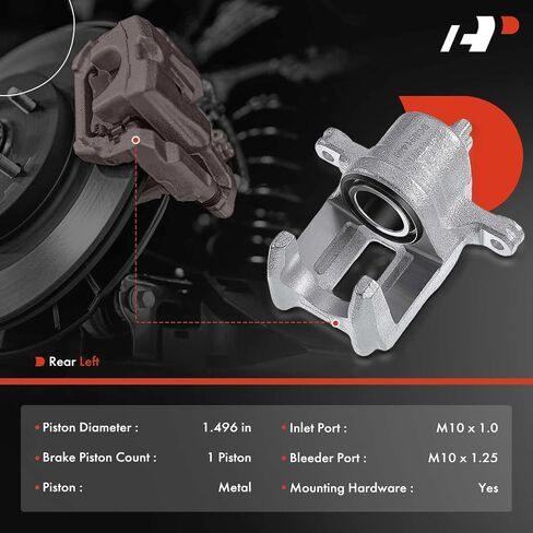 مجموعة فرجار قرص الفرامل A-Premium بدون دعامة متوافقة مع موديلات مختارة من Acura وHonda وIsuzu - CR-V 2002-2004، Odyssey 1995-1998، Legend 1991-1995، RL 1996-1998، Oasis - السائق الخلفي in Kuwait
